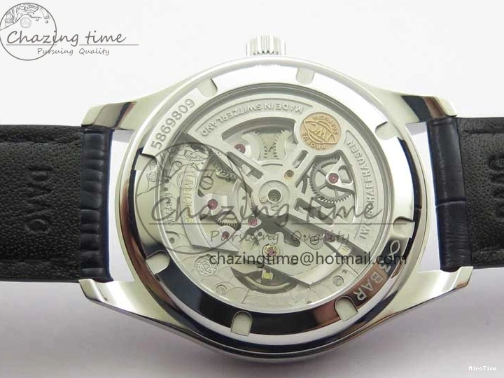 MIROTIME 0409 Packable Portuguese IW358304 ZF 1:1 Best Edition SS White Dial Blue Markers on Leather Strap A 7079